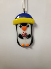 Load image into Gallery viewer, Fused Glass Penguin Ornament

