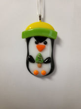 Load image into Gallery viewer, Fused Glass Penguin Ornament
